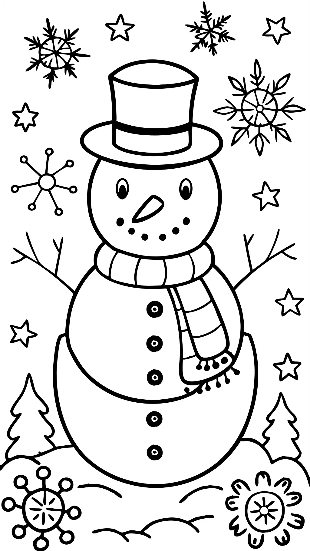 coloriages de bonhomme de neige givré